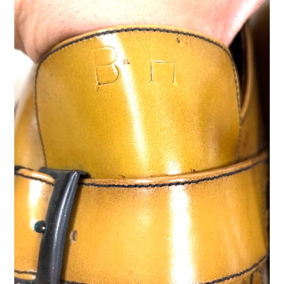 El Condor 8.5 Yellow Gold Leather Loafers Vintage Western Rustic Spanish main image 10